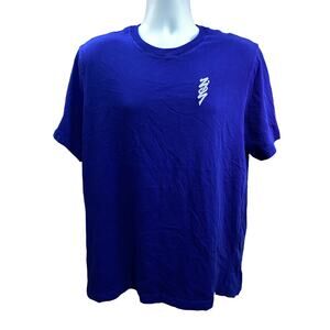 Nike Air Jordan Zion Williamson Blue T-Shirt White Embroidered Logo Mens XL